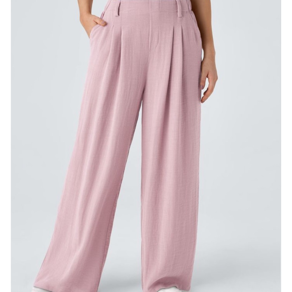 HALARA Soft Pink Wide-Leg Pants